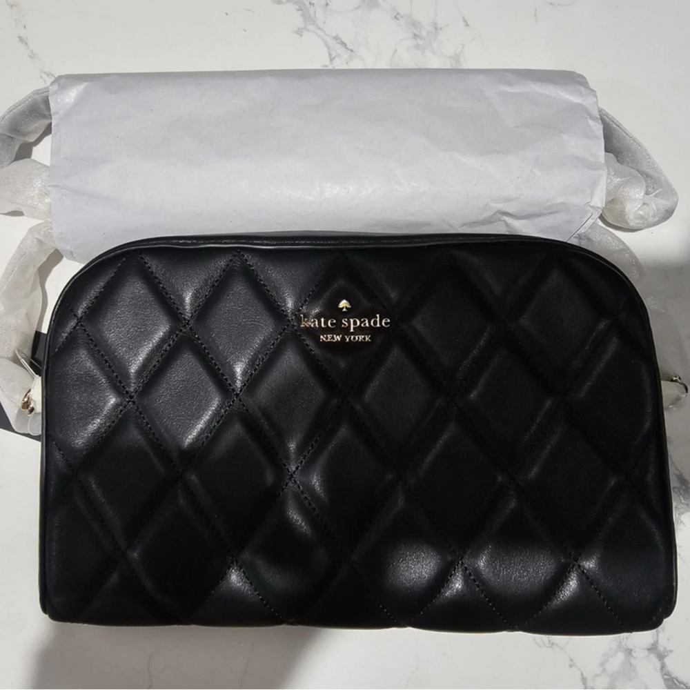 NEW Kate Spade Carey Quilted Mini Camera Bag (Black)